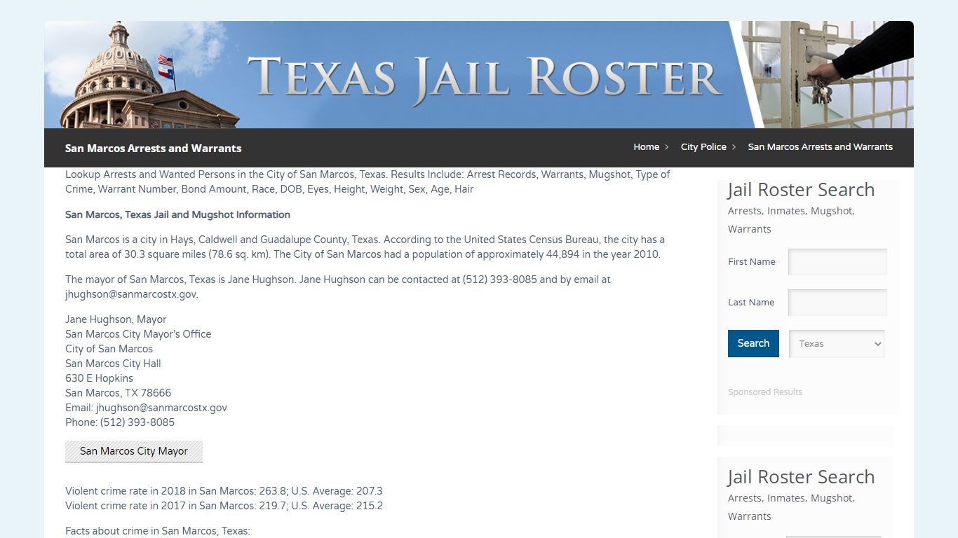 San Marcos Arrests and Warrants | Jail Roster Search